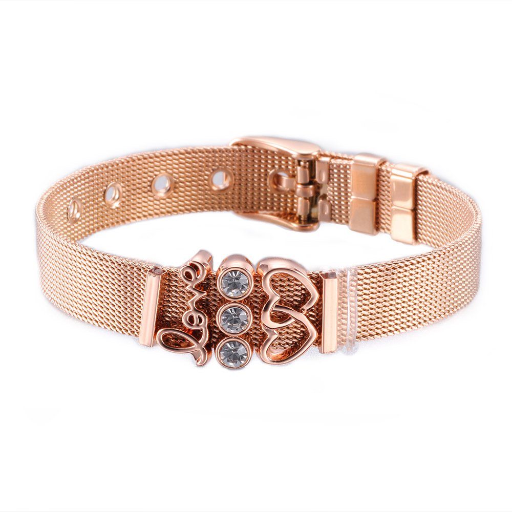 Milanaise Charms (Armband, verschiedenen Heideman "Love" "Herzchen" rosegold Geschenkverpackung), mit und Armband inkl.