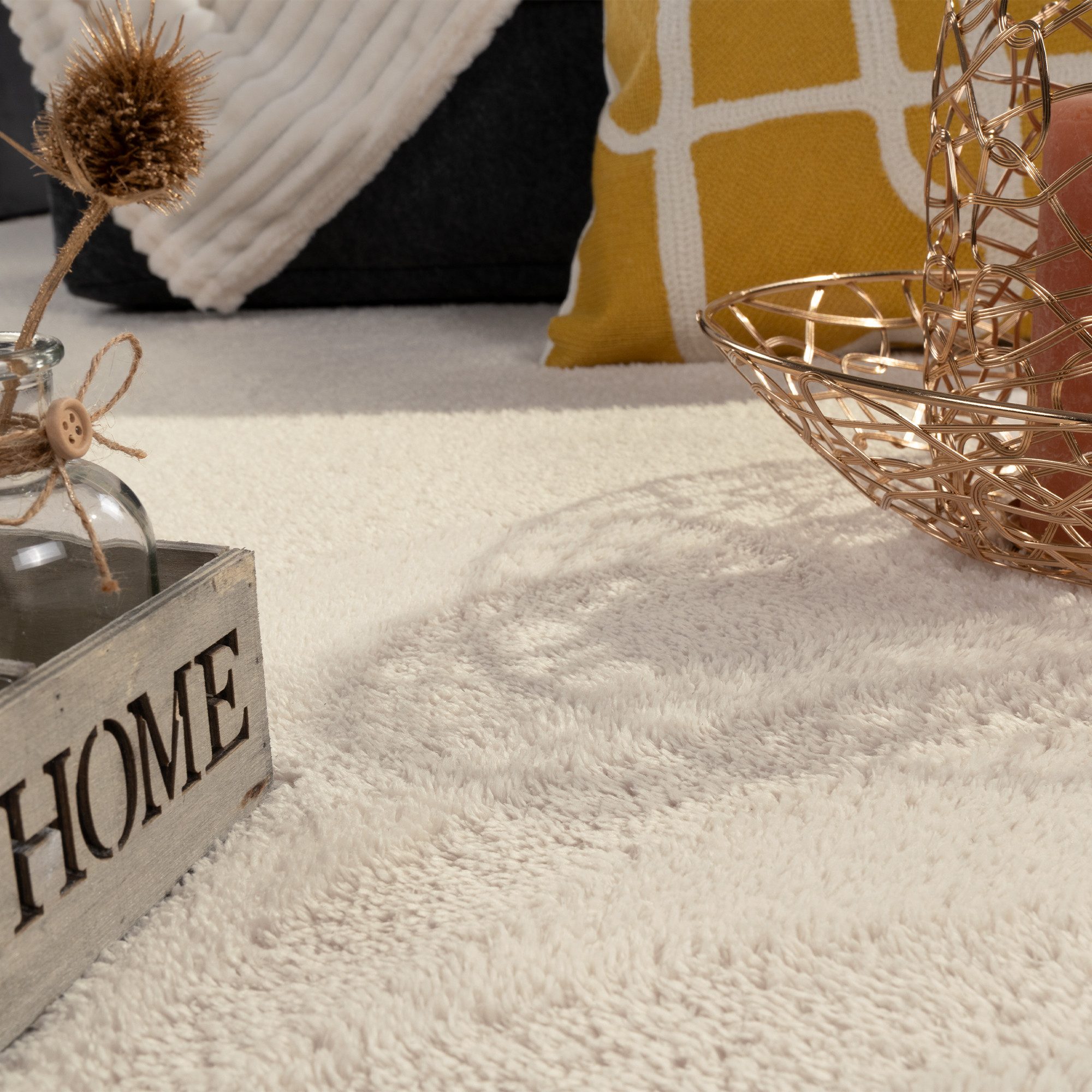 Carpetia Teppich Moderner Creme Teppich samtig günstig online kaufen