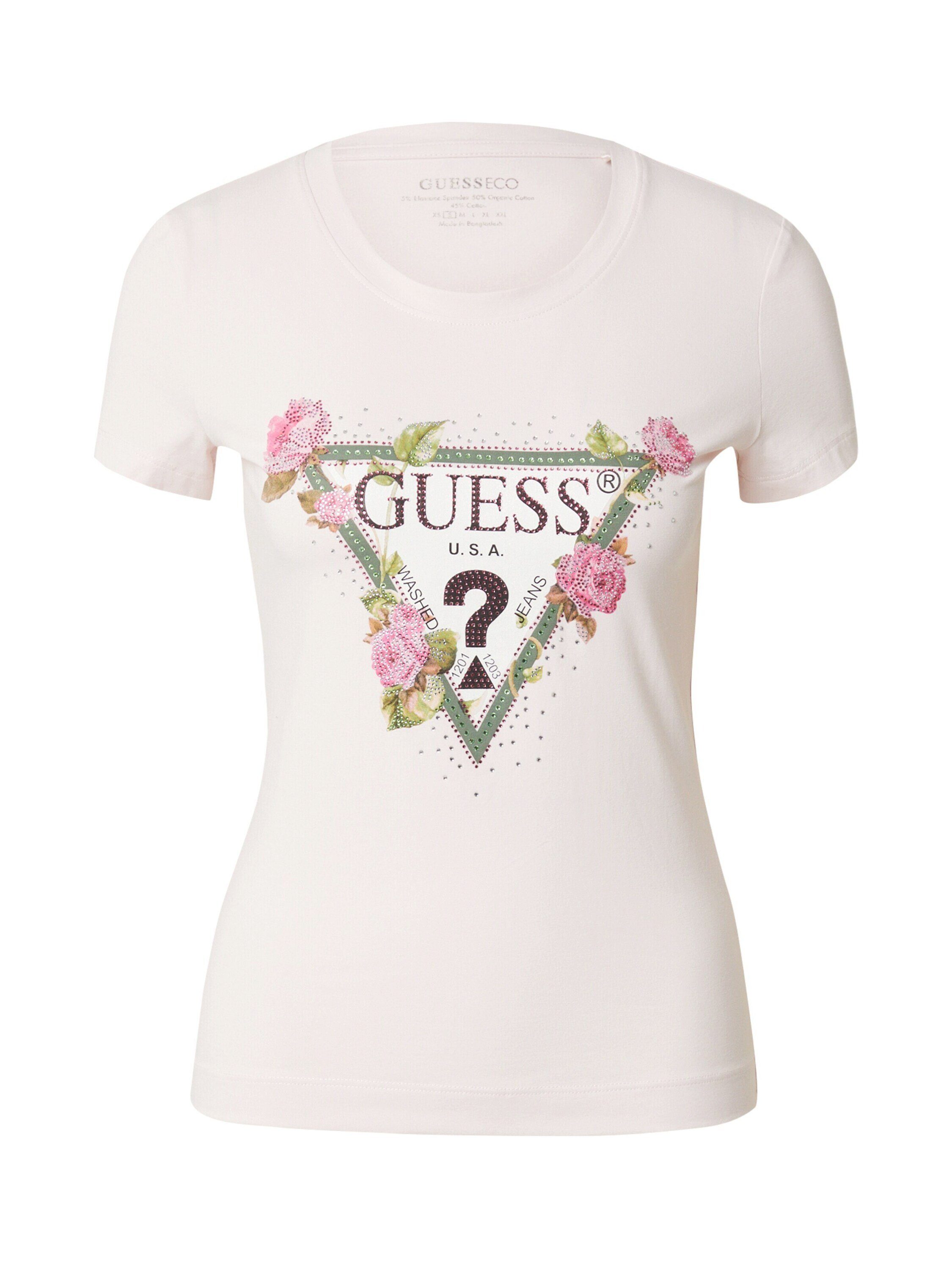 Guess T-Shirt Fille K84I15 Rose Manches Longues 100% Coton