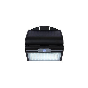 GTV LED Außen-Deckenleuchte 4 Watt LED Solar Eingangsbeleuchtung Außenleuchte mit Dämmerung und, Kaltweiß, 4 Watt, 300 Lumen, Kaltweiß 6400K, 18,5x18x10,3 cm, Schwarz, IP44