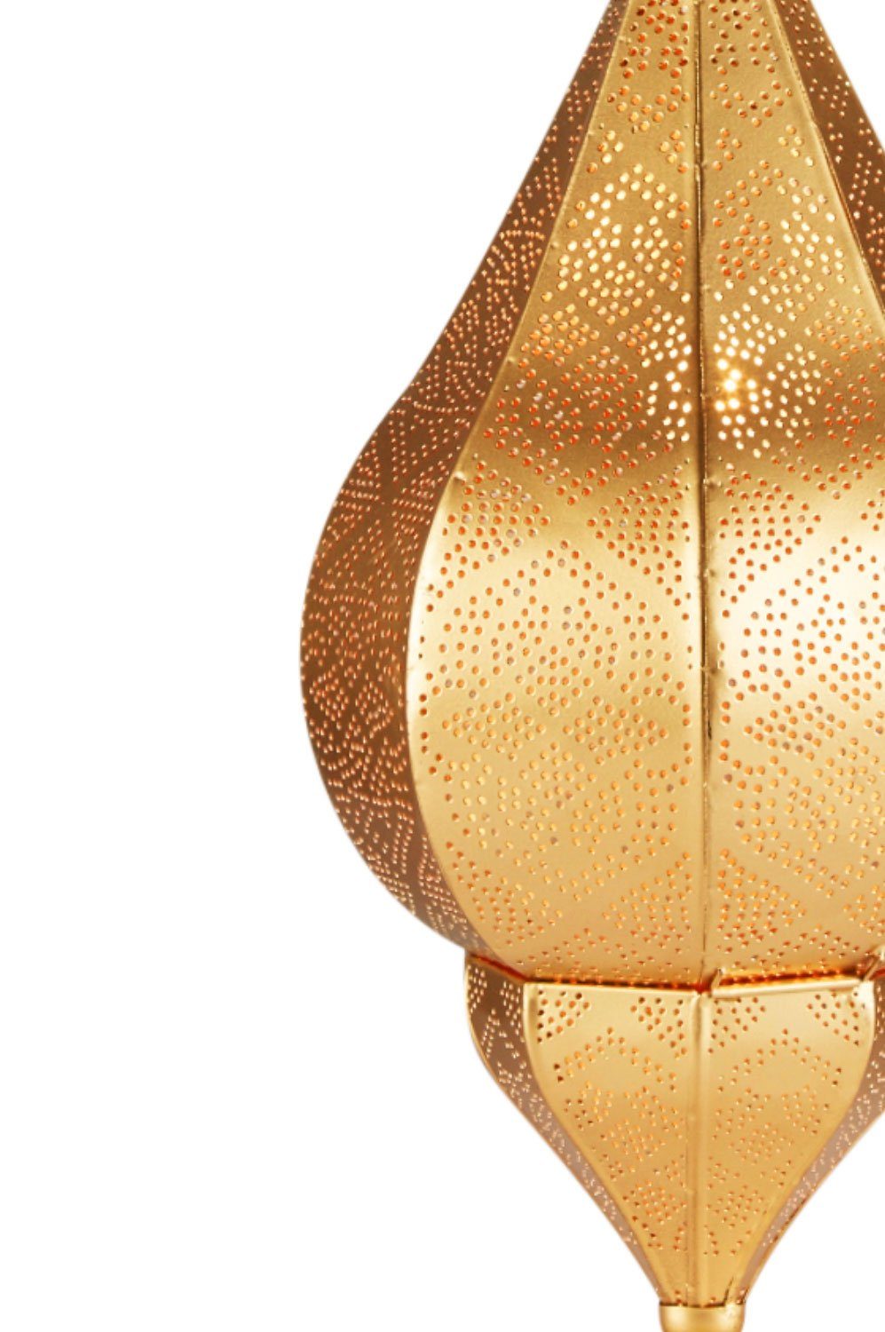 Marrakesch Orient & Mediterran Interior Pendelleuchte Orientalische Hängeleuchte Kihana handgemacht aus Metall in Gold 40 cm, Handarbeit