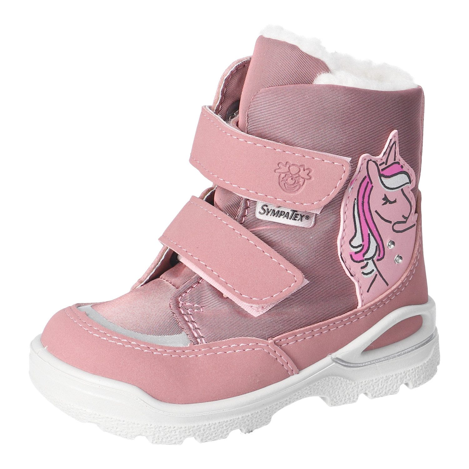 PEPINO by RICOSTA ANKI, WMS: mittel, BLINKSCHUH Winterboots Snowboots, Einhorn-Motiv, Blinkfunktion, Größenschablone zum Download
