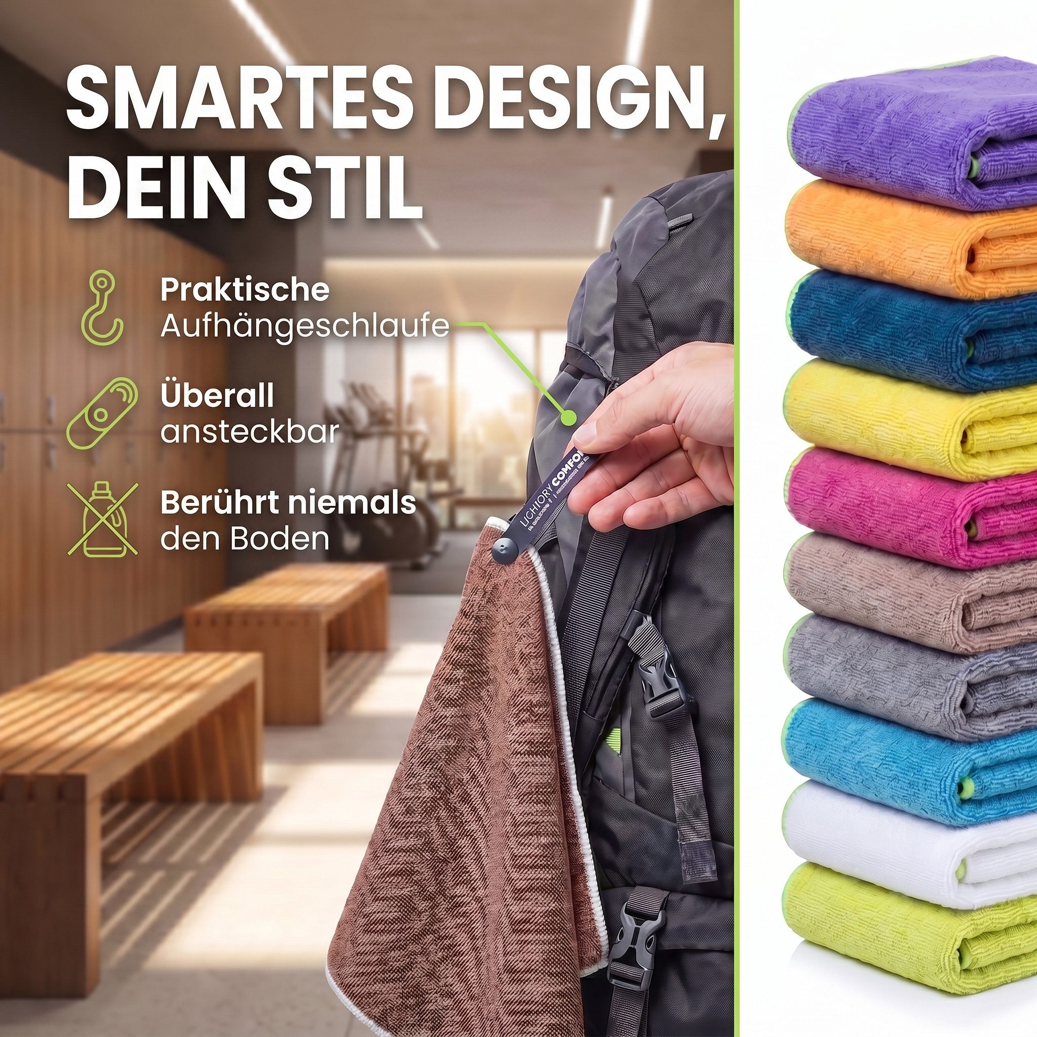 LightDry Reisehandtuch LightDry Reisehandtuch – Leichtes Mikrofaser-Sport und Strandhandtuch, Sport, Strand & Badehandtuch – Bild 3 von 5