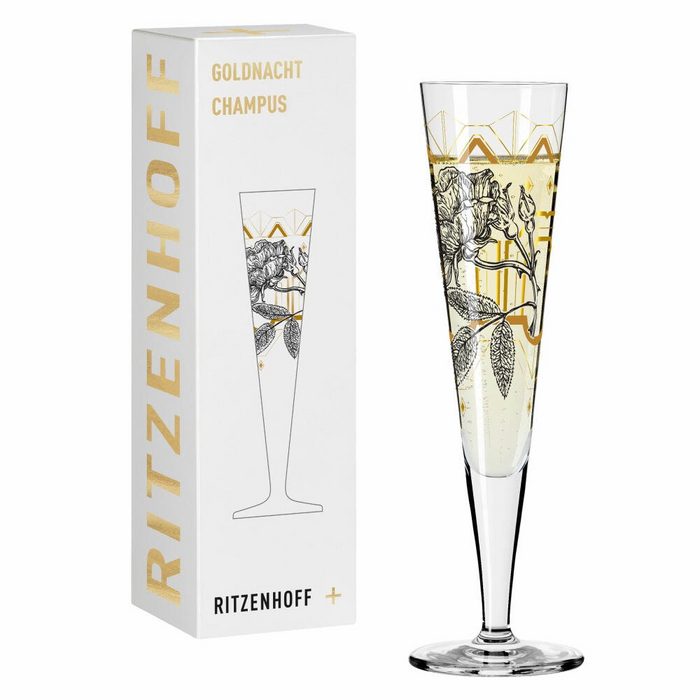 Ritzenhoff Champagnerglas Goldnacht 029 Kristallglas Made in Germany