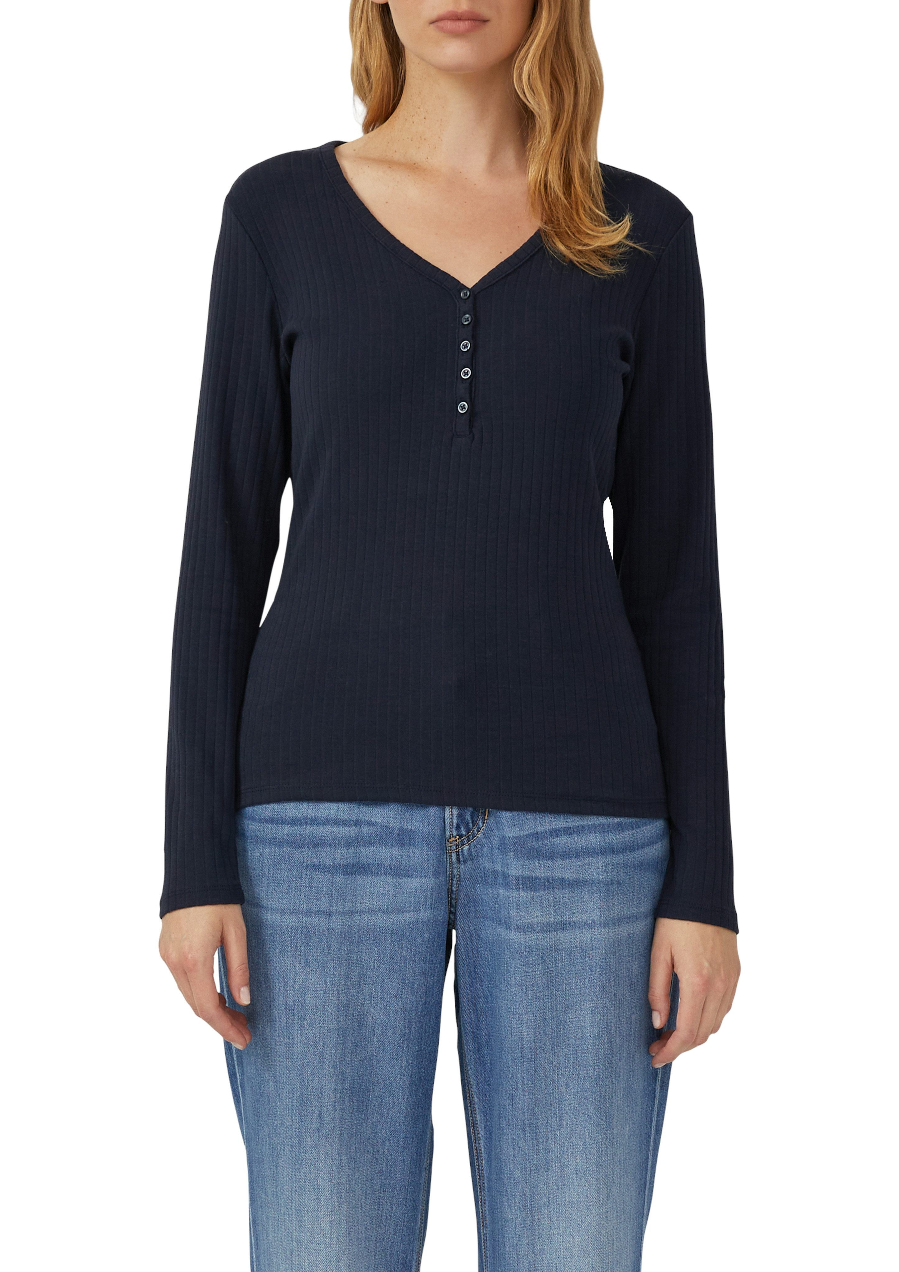 s.Oliver Langarmshirt mit kurzer Knopfleiste, in günstig online kaufen