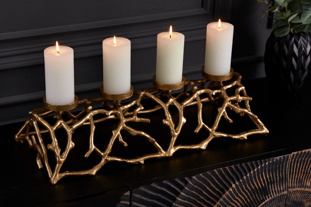 riess-ambiente Kerzenhalter ABSTRACT 60cm gold (Einzelartikel, 1 St), Wohnzimmer · Metall · Dekoration · Modern Design