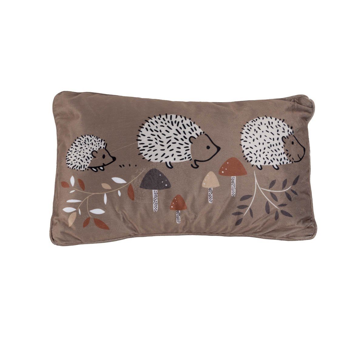 SCHÖNER LEBEN. Fellkissen Kuschelkissen Wendekissen Igel Wolken beige braun 30x50cm