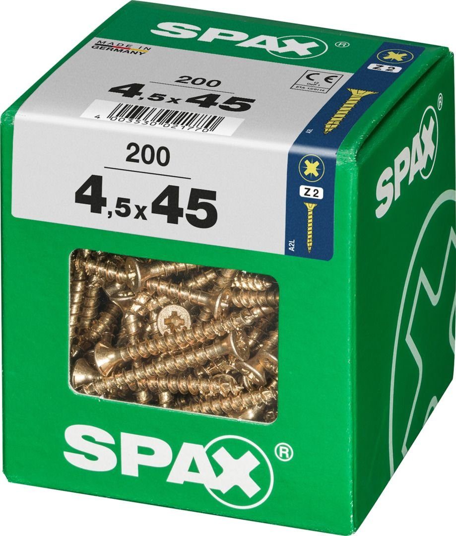 4.5 Spax Universalschrauben 45 x 200 - Holzbauschraube 2 mm PZ SPAX