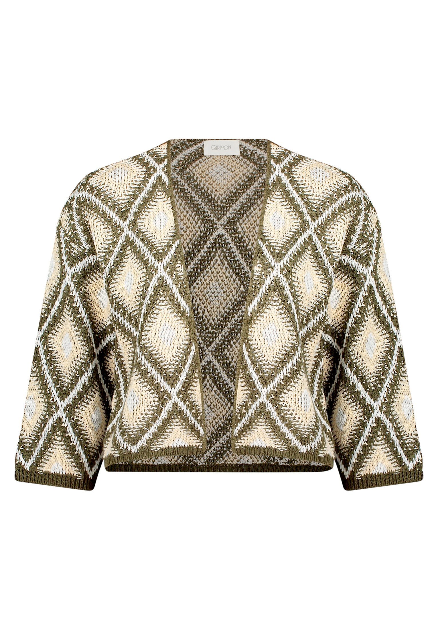 Cartoon Strickjacke Damen mit Jacquard (1-tlg)
