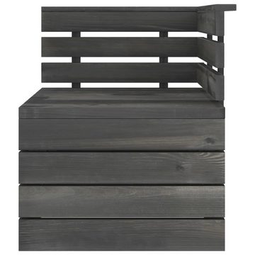 vidaXL Gartenlounge-Set Garten-Palettensofa 2-Sitzer Dunkelgrau Massivholz Kiefer, (1-tlg)