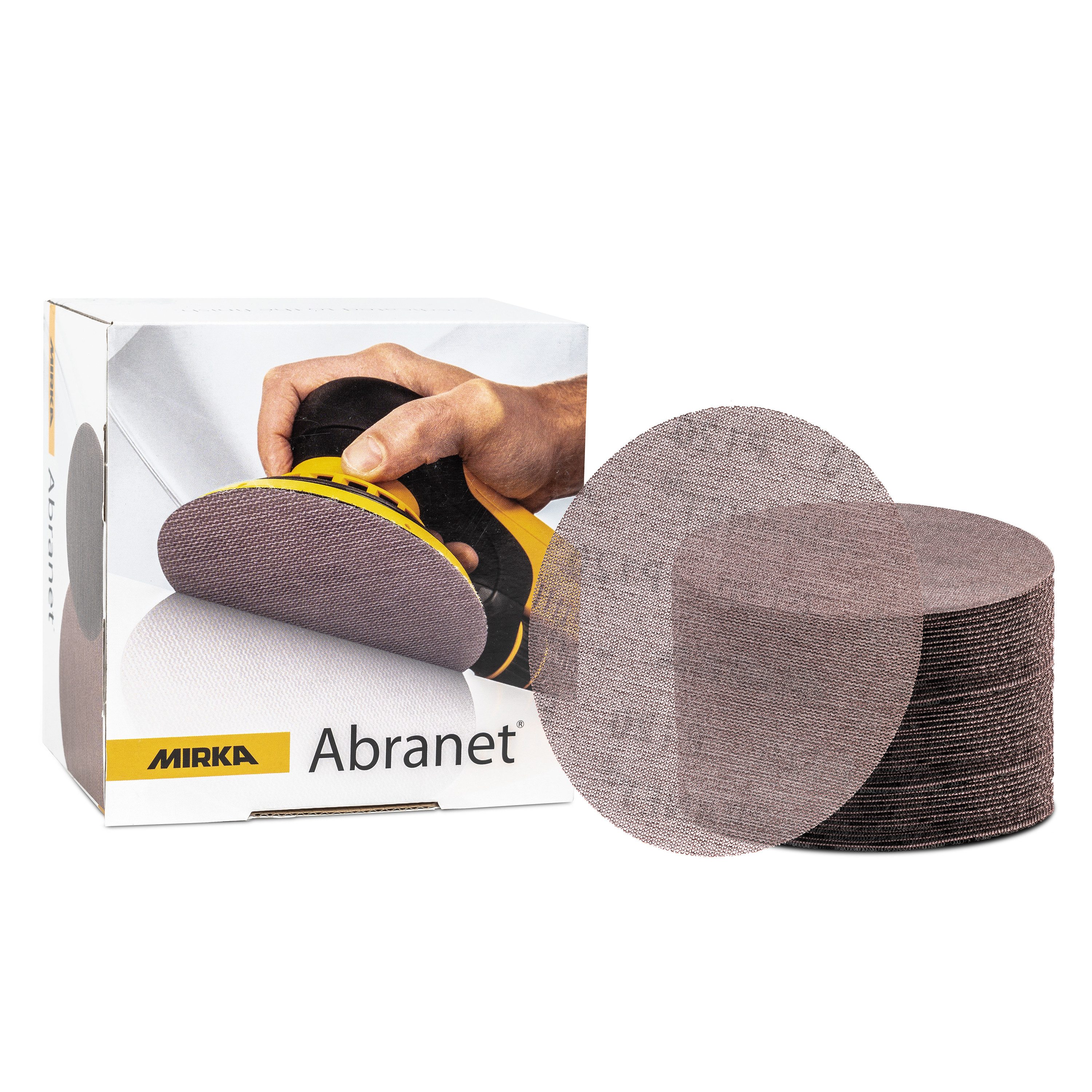 Mirka Schleifpapier Abranet Schleifgitter, (50 St), Ø 125mm für Holz, Spachtel, Lack, Kunststoff - Exzenterschleifer