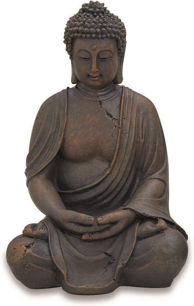 G. Wurm Buddhafigur Buddha Figur sitzend braun Feng Shui Polyresin Ga