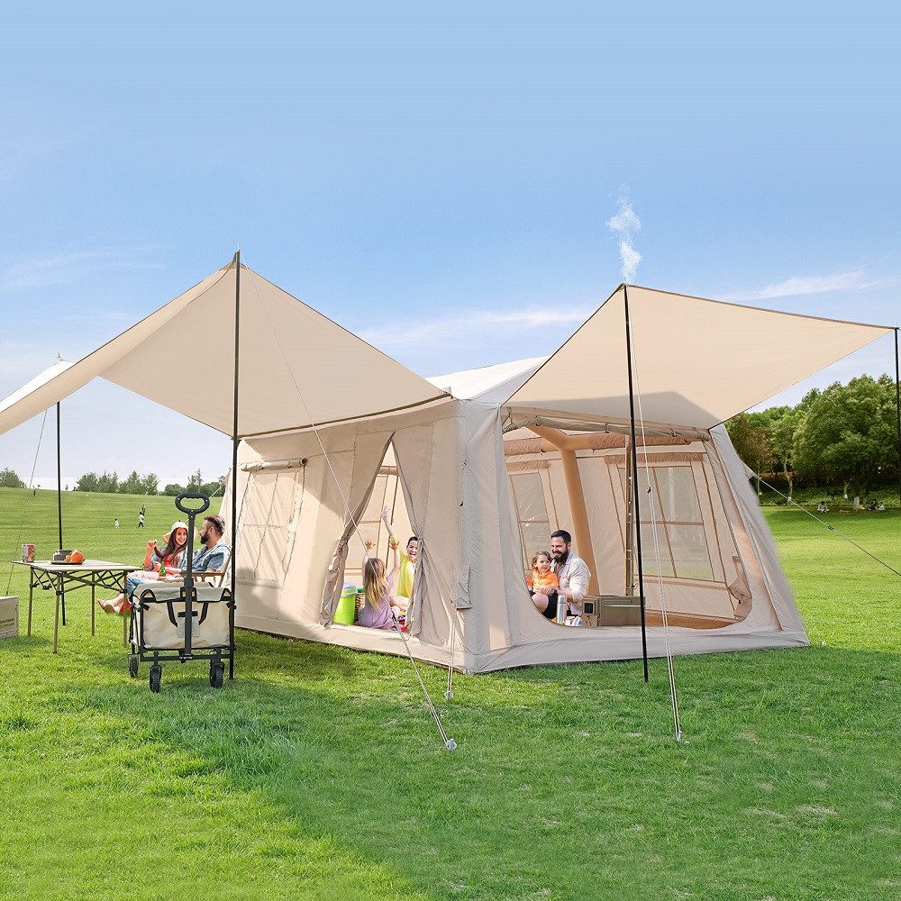 Meulbaty aufblasbares Zelt Camping Zelt Sufblasbar mit Kaminöffnung & Dachf günstig online kaufen