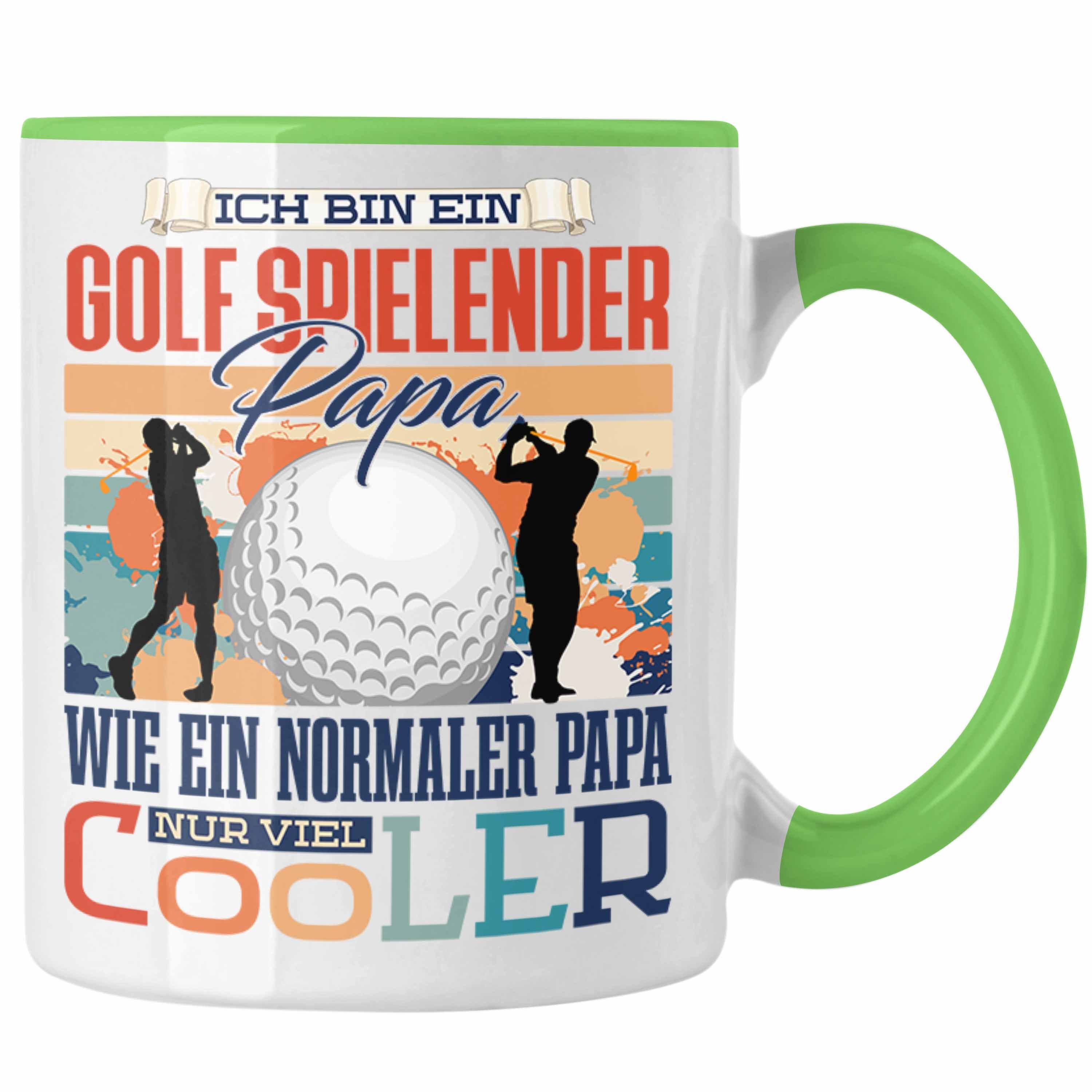 Trendation Tasse Trendation - Golf Papa Tasse Geschenk Vater Geschenkidee zum Vatertag Grün