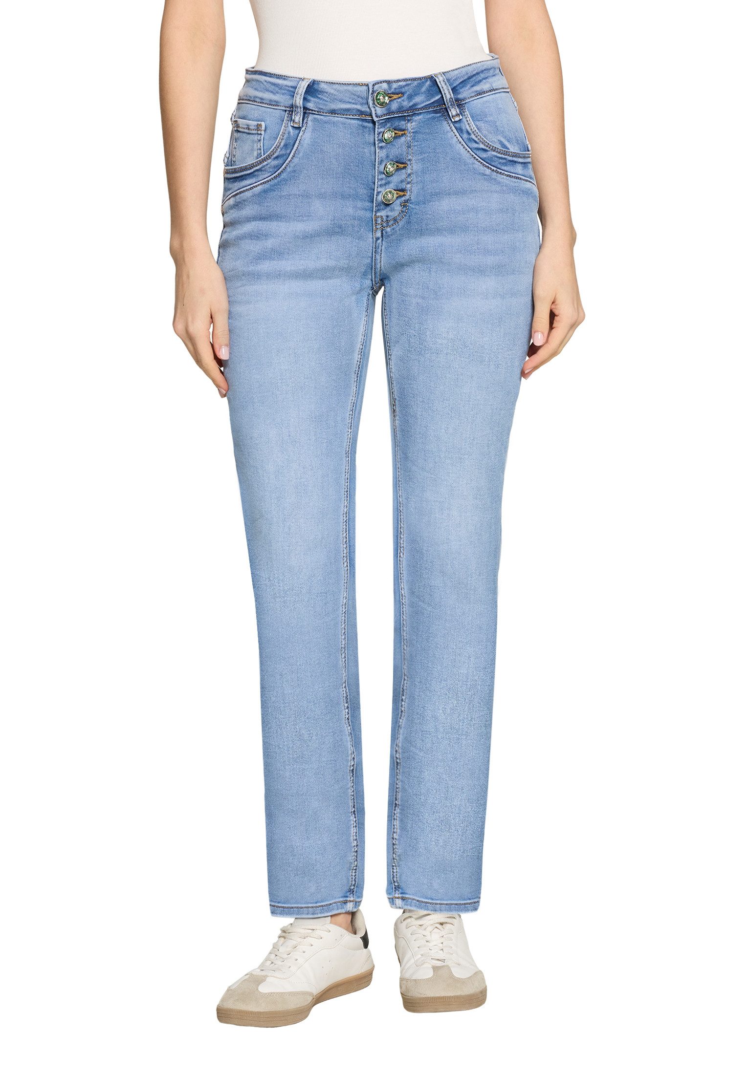 Cartoon Boyfriend-Jeans Damen im Vintage-Look