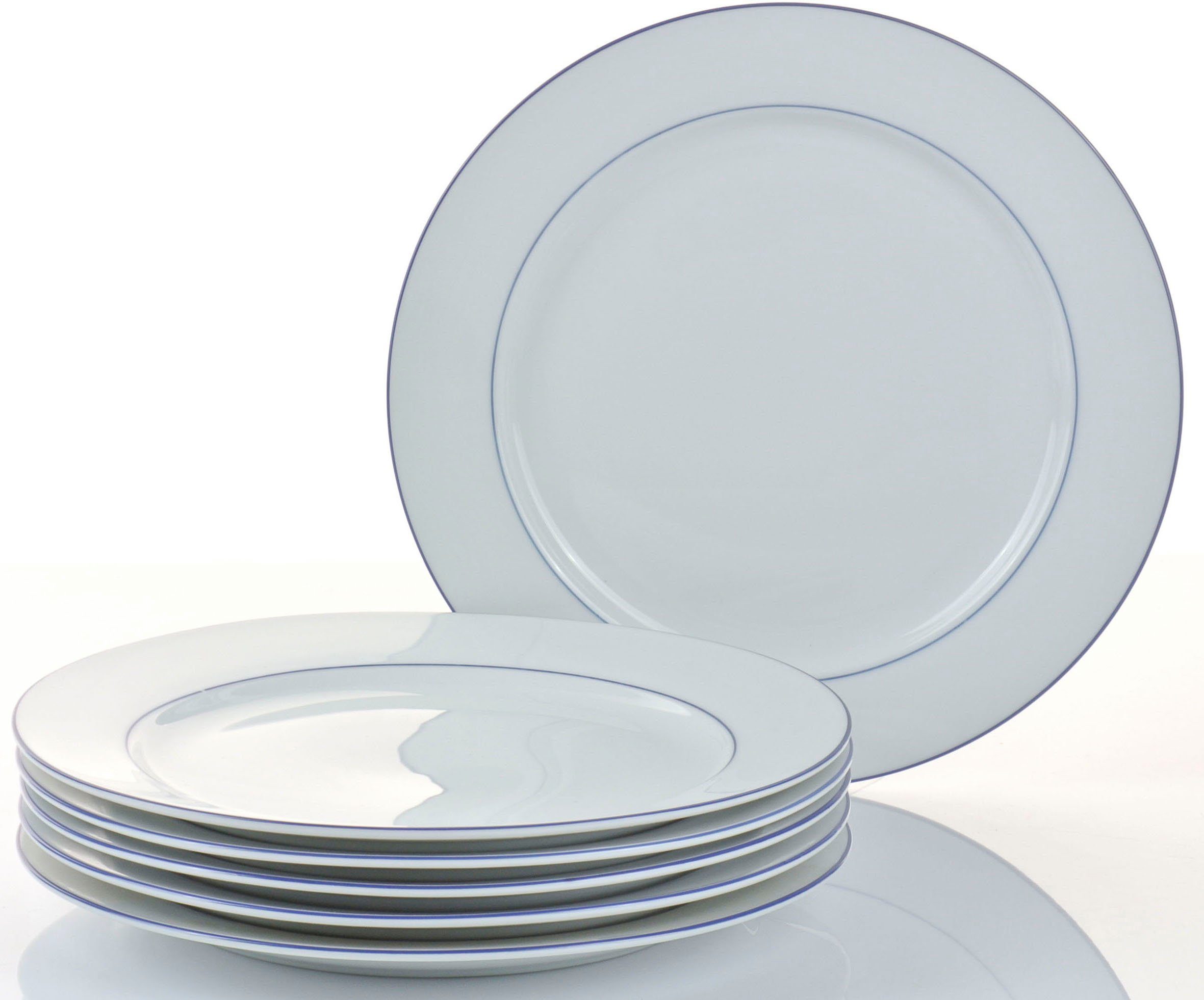 Retsch Arzberg Tafelservice Teller Set, Geschirr-Set Heike Blaurand (12-tlg), 6 Personen, Porzellan, Made in Germany, 12 Teile, für 6 Personen