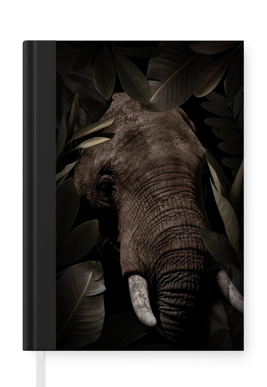 MuchoWow Notizbuch Elefant - Dschungel - Pflanzen, Journal, Merkzettel, Tagebuch, Notizheft, A5, 98 Seiten, Haushaltsbuch