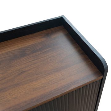 Merax Lowboard mit 2 Schubladen in Holzoptik und 2 Schiebetüren, TV-Board mit verstellbaren Einlegeböden, TV-Schrank, B: 160cm