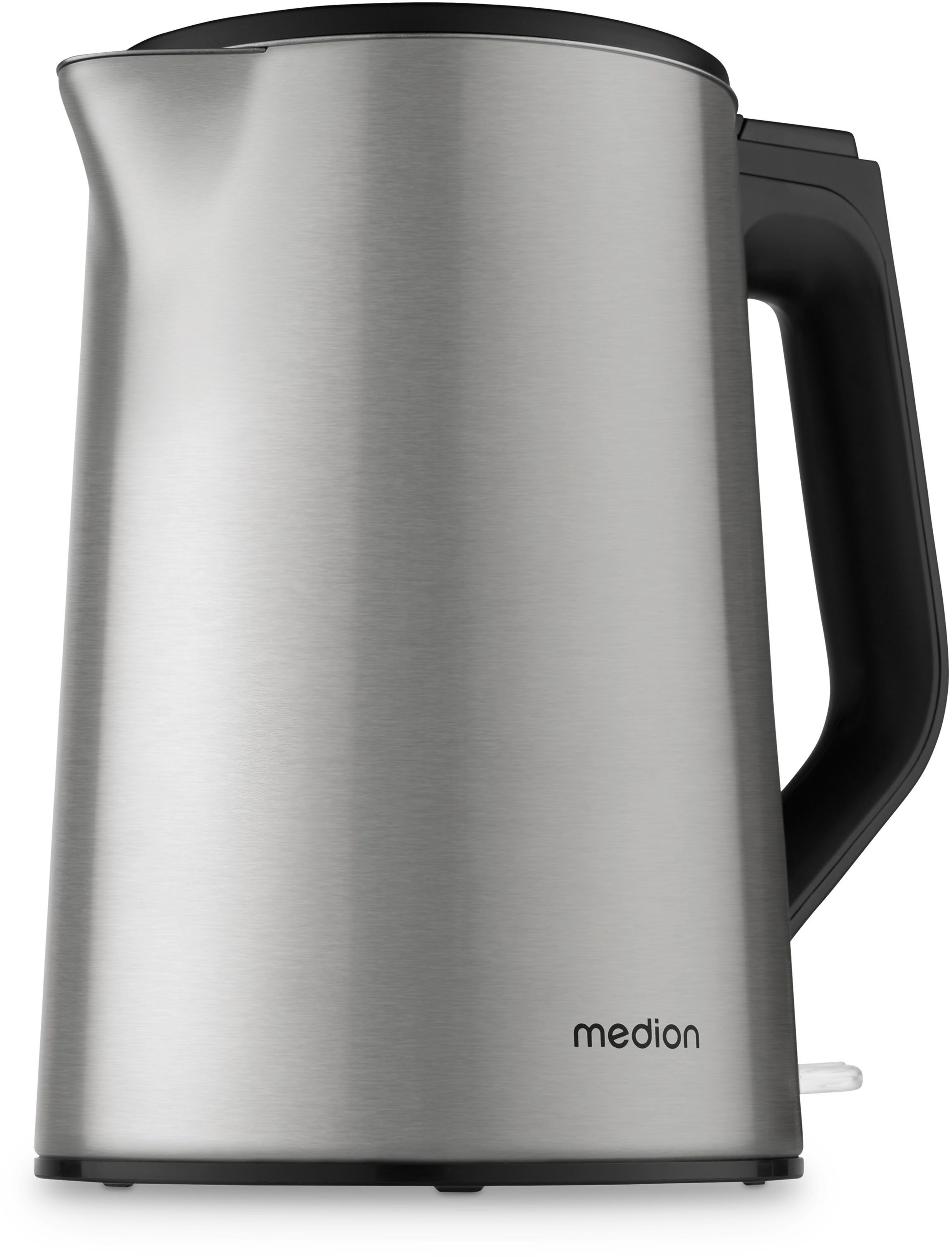 Medion® Wasserkocher MD12105, 1,5 l, 2200 W, 2.200 W, 1,5 L, Doppelwandiges Edelstahlgehäuse, 360° basis