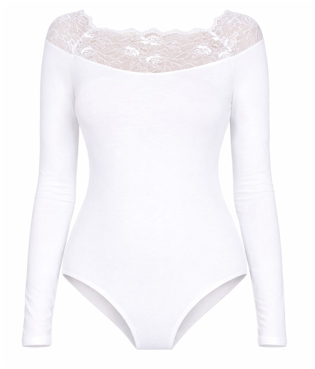 Babell Langarmbody Damenbody, eleganter Ausschnitt