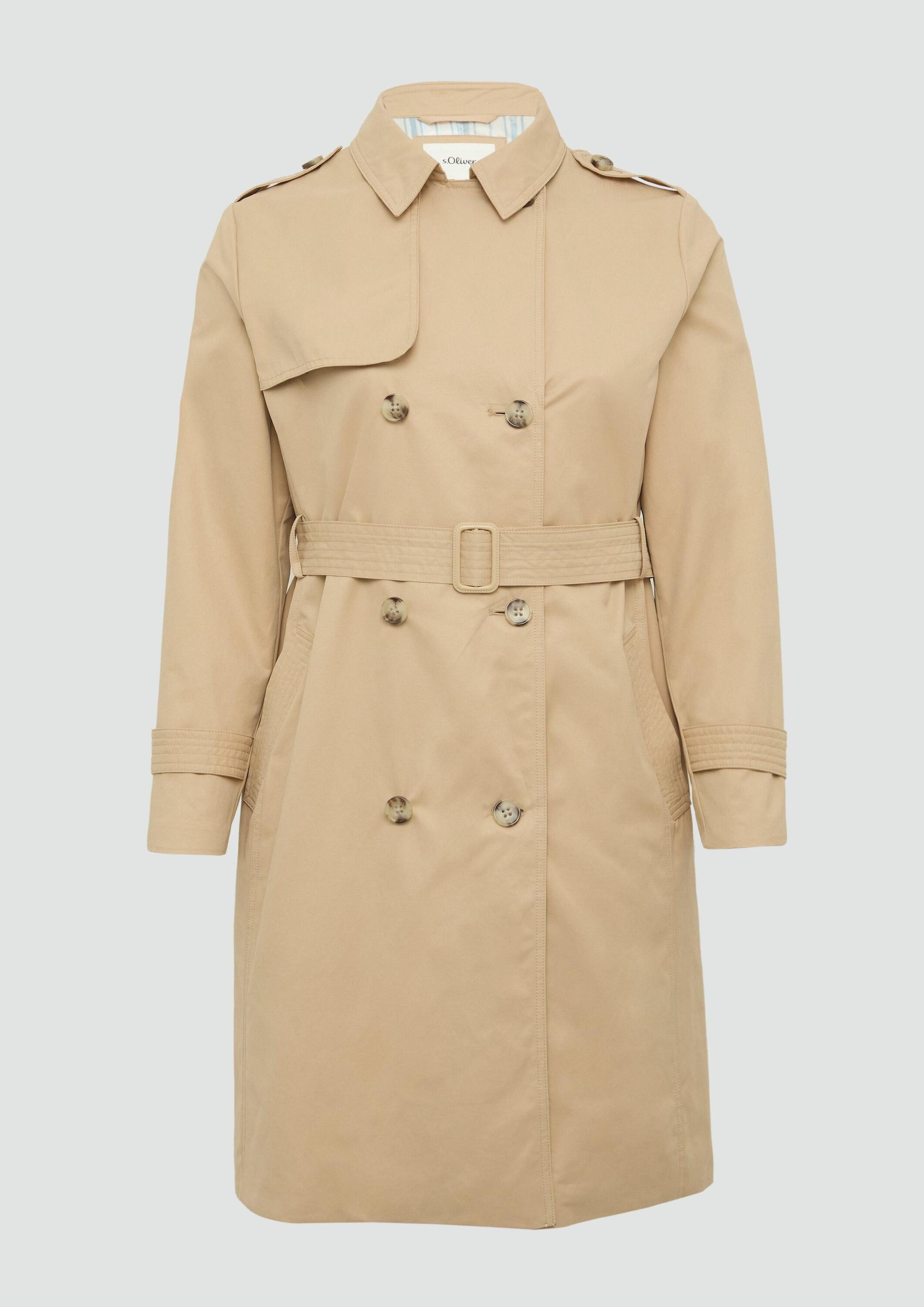 s.Oliver Trenchcoat Outdoor-Mantel Trenchcoat mit Streifen-Futter