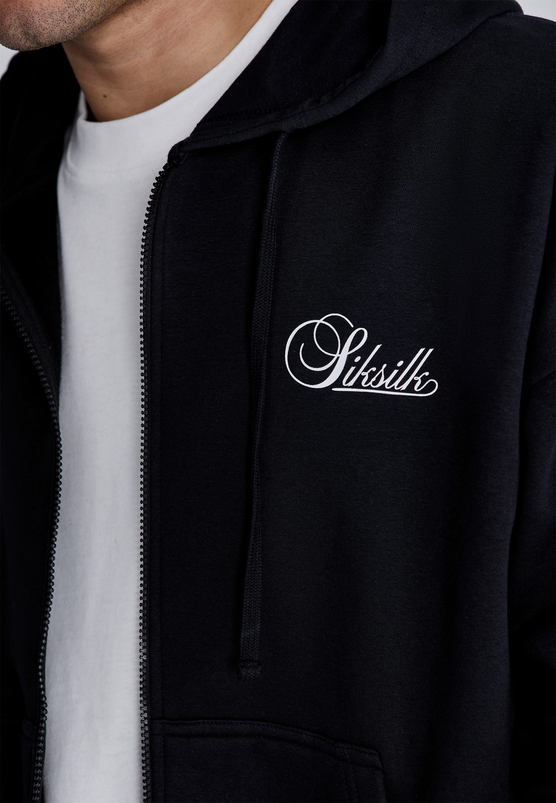 Siksilk Hoodie SikSilk Herren-Essentials-Hoodie mit durchgehendem Reißverschluss