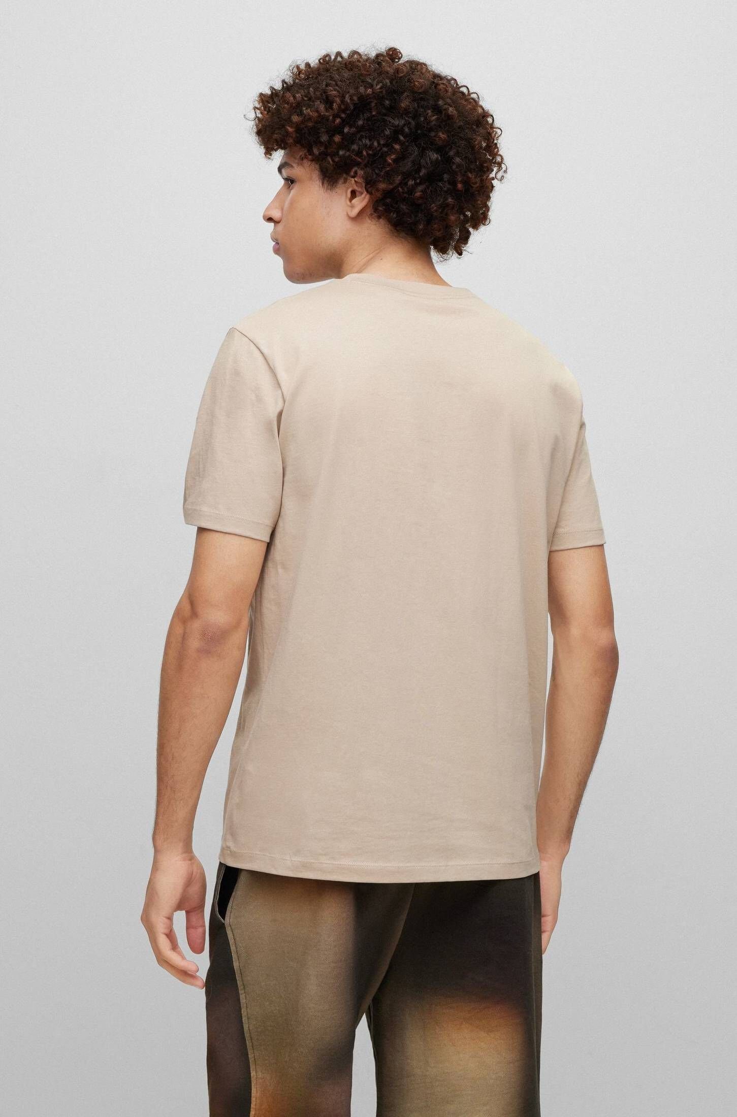 DECALI Herren HUGO (1-tlg) T-Shirt T-Shirt (27) beige