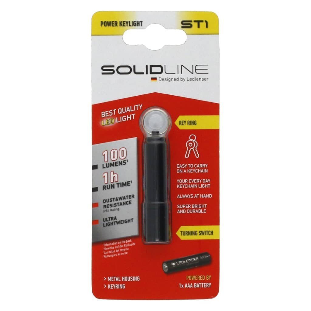 Mini-Taschenlampe mit SOLIDLINE lm Schlüsselring Taschenlampe ST1 100