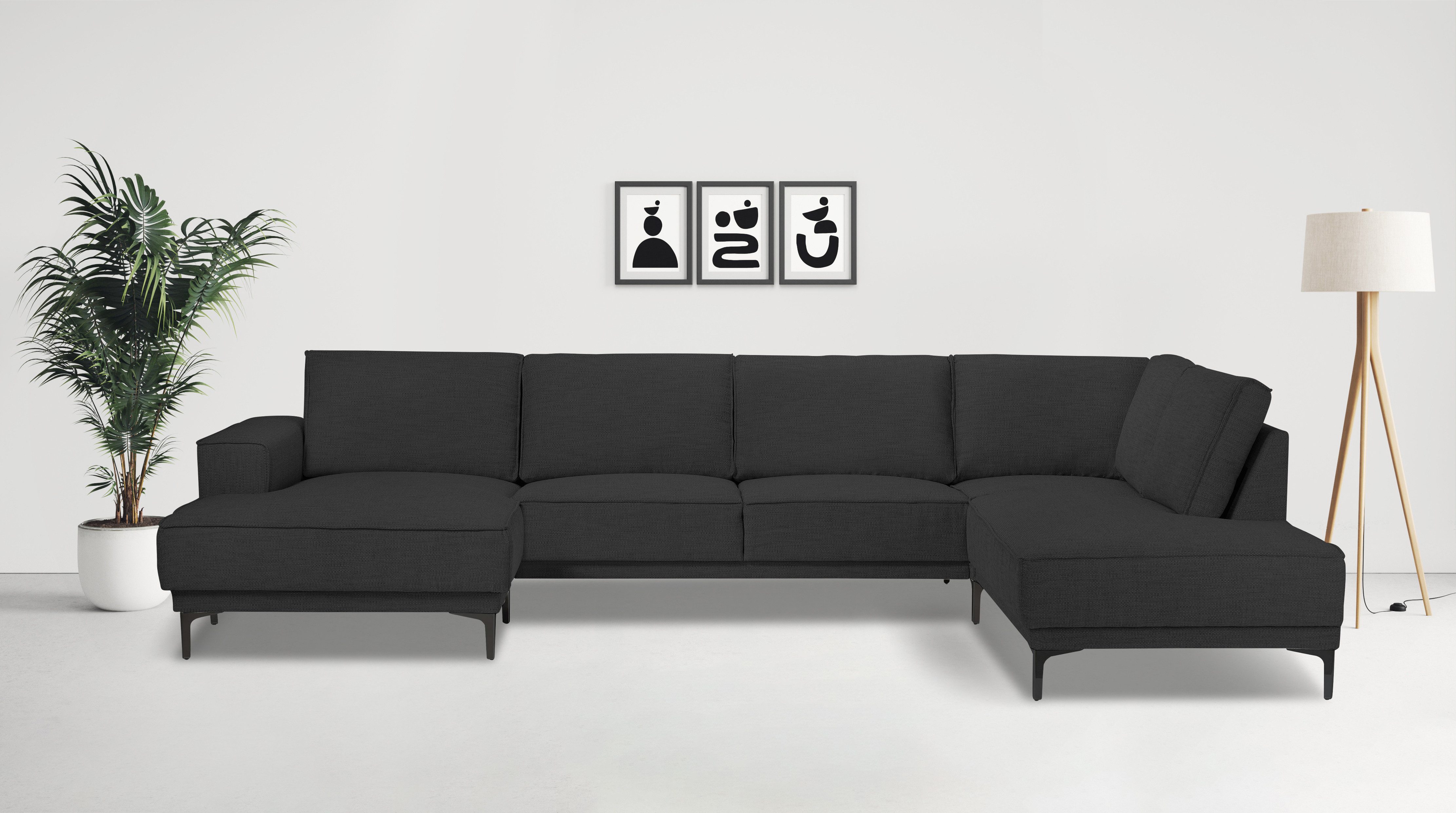 Places of Style Wohnlandschaft "XXL Sofa Oland, Struktur, Flachgewebe, Luxu günstig online kaufen
