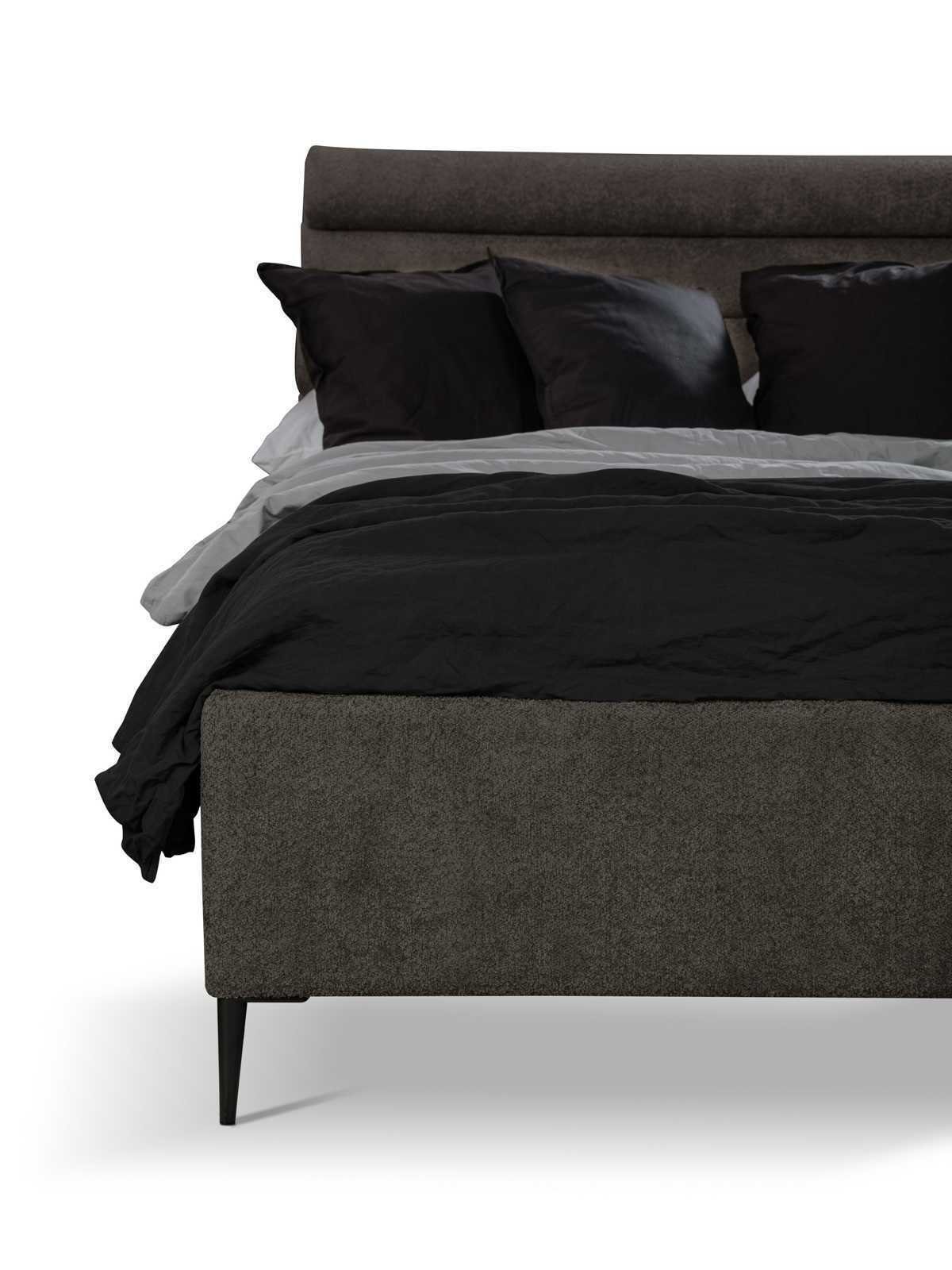 (1-tlg., 1x Luxus JVmoebel Doppelbett in Bett), Doppel Textil Bett Betten Design Schlafzimmer Grau Europa Made Bett