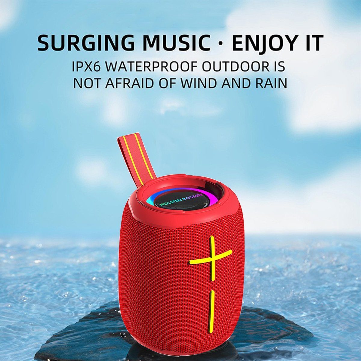 feinlux Tragbarer Bluetooth Lautsprecher Bluetooth Box Bluetooth-Lautsprecher (Bluetooth, 10 W, 360° Stereo Sound Wasserdicht Musikbox Soundbox für Reisen)