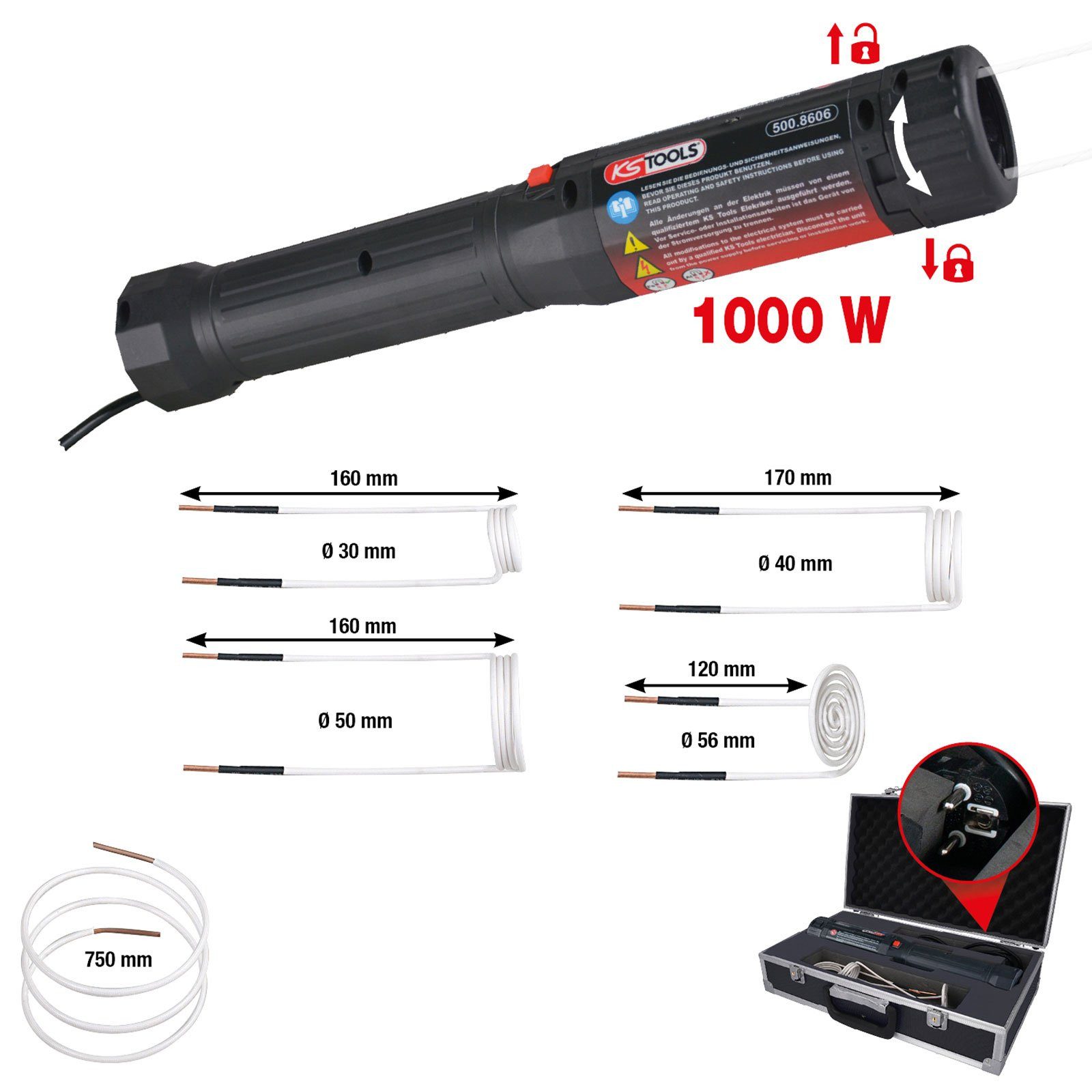 Thumbnail - KS Tools Drehmomentschlüssel KS TOOLS Induktions-Heizpistolen-Satz mit Schnellverriegelung 6tl...