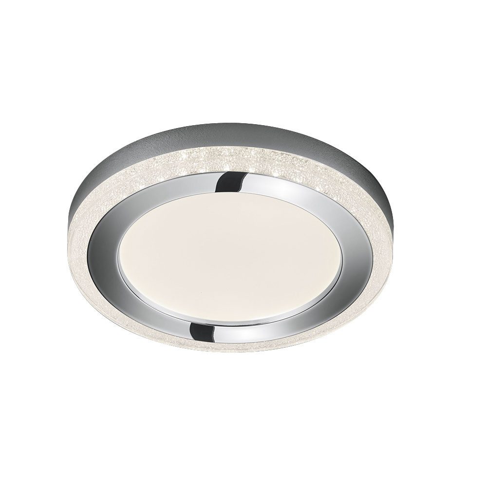 Reality Leuchten LED Deckenleuchte, LED-Leuchtmittel fest verbaut, Warmweiß, LED Deckenlampe Wohnzimmerleuchte dimmbar Fernbedienung weiß D 40 cm