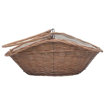 vidaXL Kaminholzregal Holzkorb mit Tragegriff 60 x 44 x 55 cm Natur Weide, BxTxH:60x44x55 cm