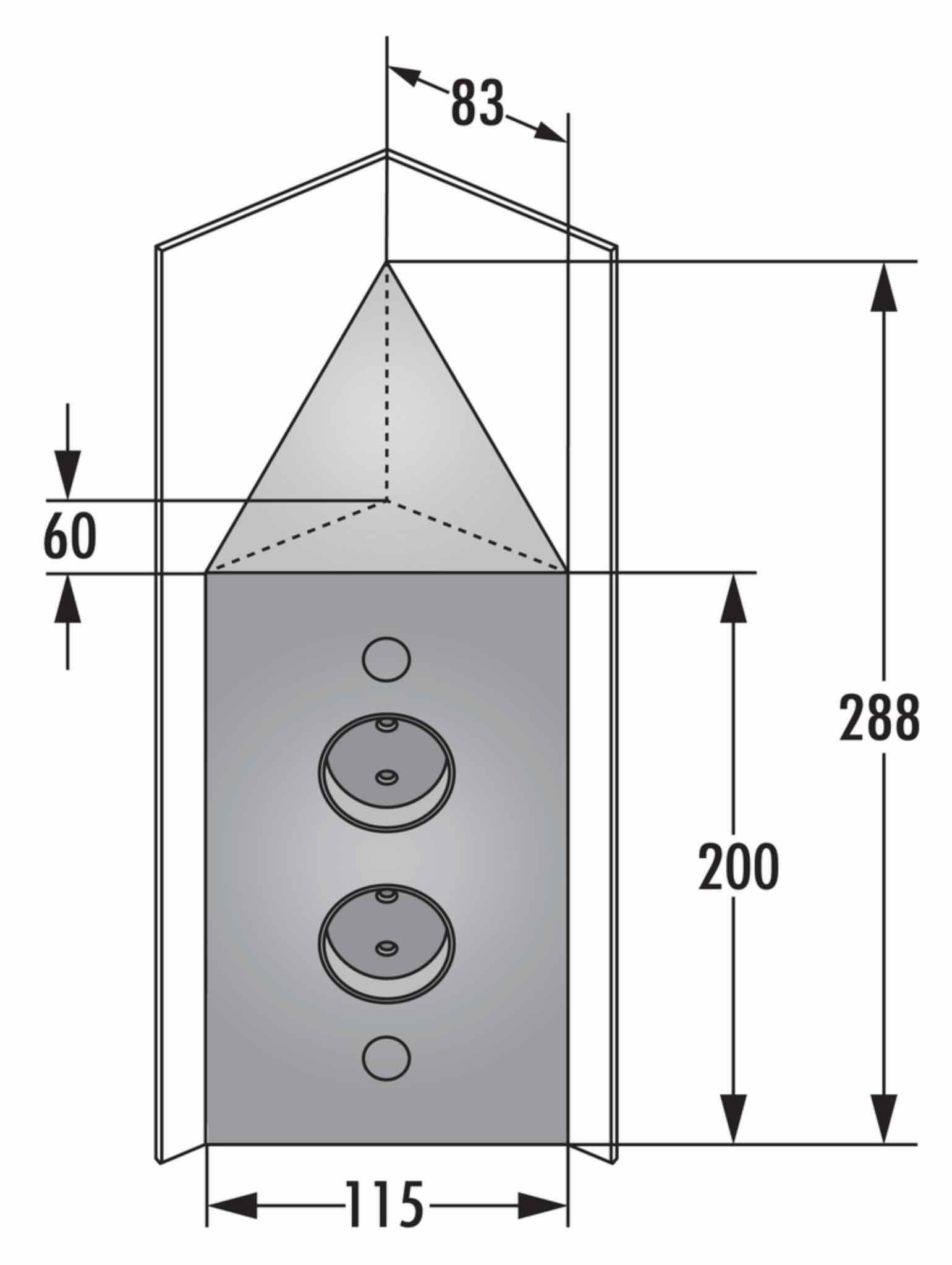 Thebo THEBO ST 3007/2-C Energie-Ecksaeule MIRA ES34 Edelstahl Mehrfachsteckdose