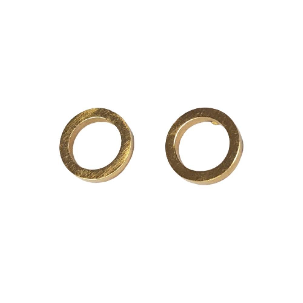 BUNGSA Ohrring-Set Ohrstecker Kreis gold aus Edelstahl Damen (1 Paar (2 Stück), 2-tlg), Ohrschmuck Ohrringe