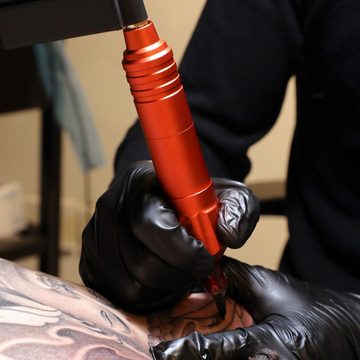 GOOLOO Schmuck-Tattoo Schmuck-Tattoo Tattoo Pen Machine Kit Rotary Complete Tattoo Set, Nadelüberstand: 0-4,5mm, 20 Stück Nadeln, mit 2*Rutschfeste Bandage, für Professionelle drahtlose Tattoo-Maschine mit ergonomischem Design