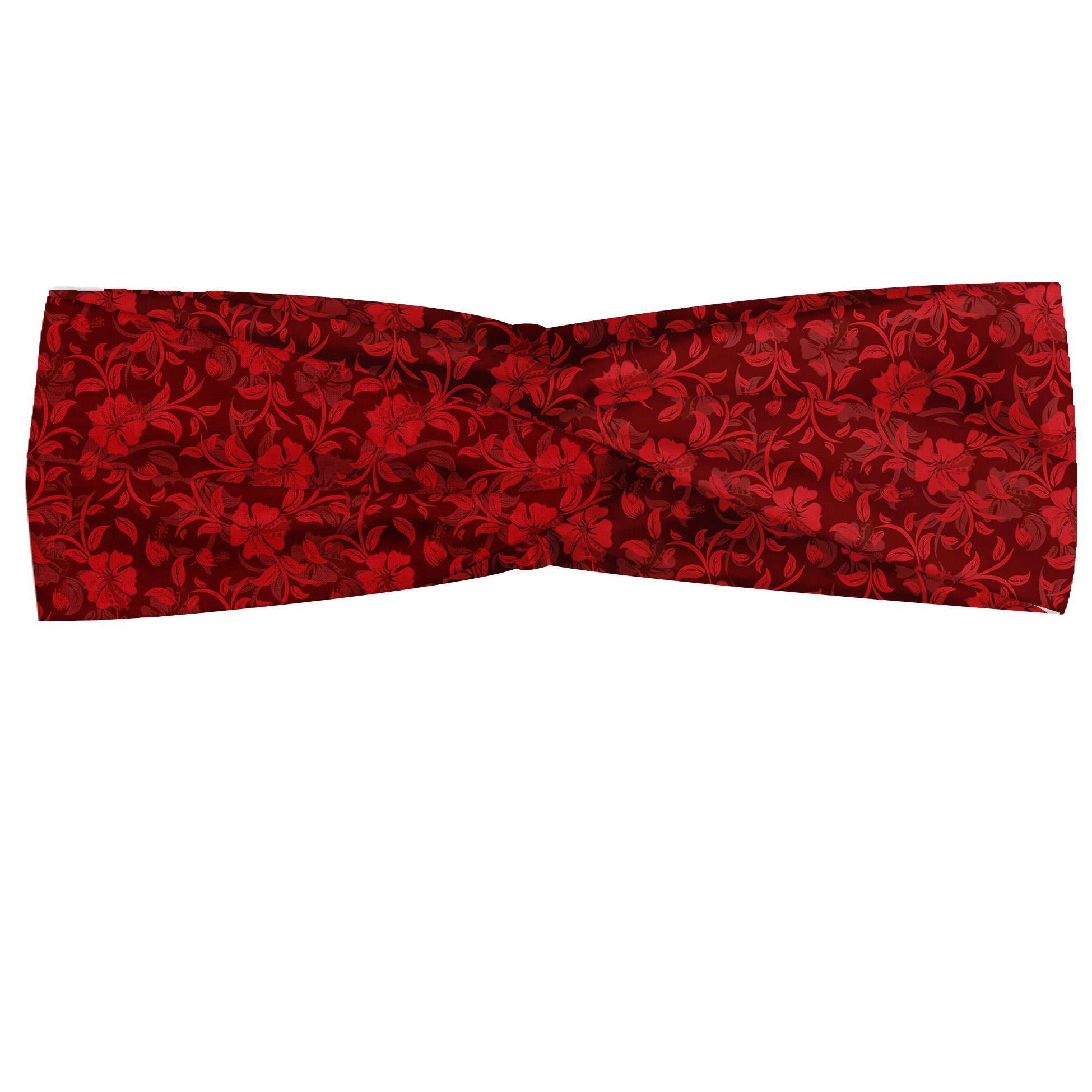 Abakuhaus Stirnband Elastisch und Angenehme alltags accessories rot Blumen-Blätter und wirbelt
