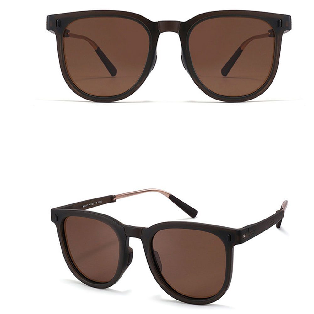 Sonnenbrille LAKKEC Vintage für Sonnenbrille Frauen Männer und Brillenetui Schwarz UV-Schutzbrille Outdoor mit