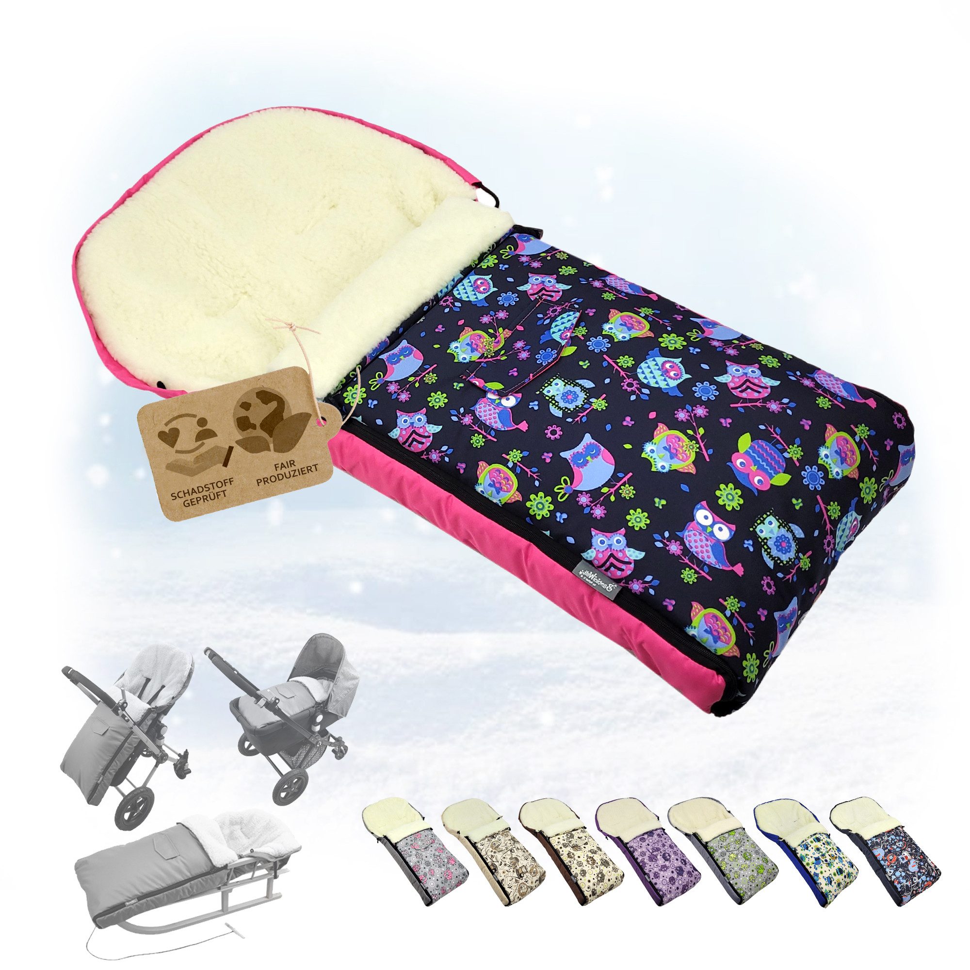 Fußsack Winterfußsack Babyfußsack Fußsack Kinderwagen Wolle universal 90cm