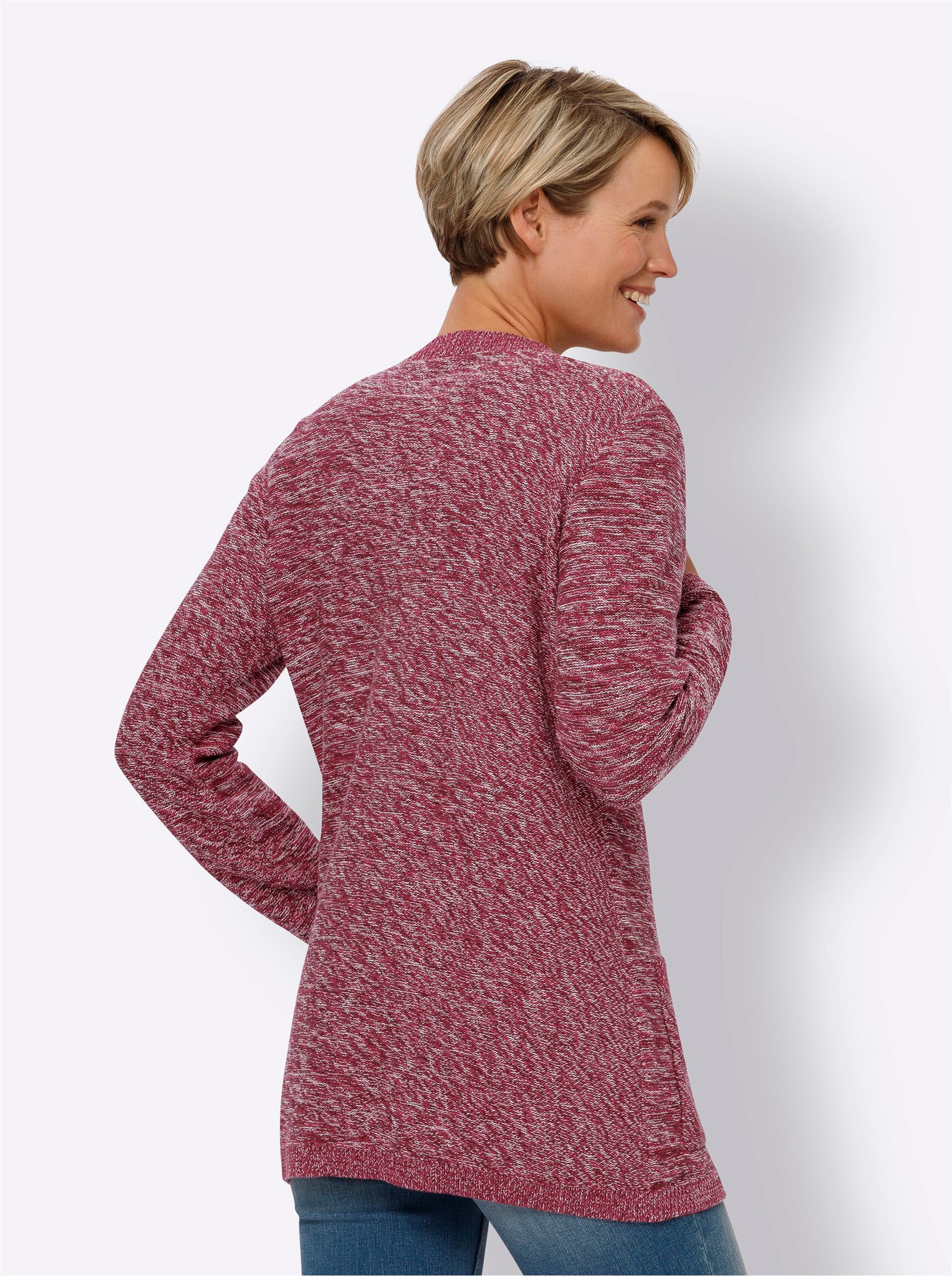 Sieh an! Strickjacke Long-Strickjacke Langarm Links-Strick günstig online kaufen