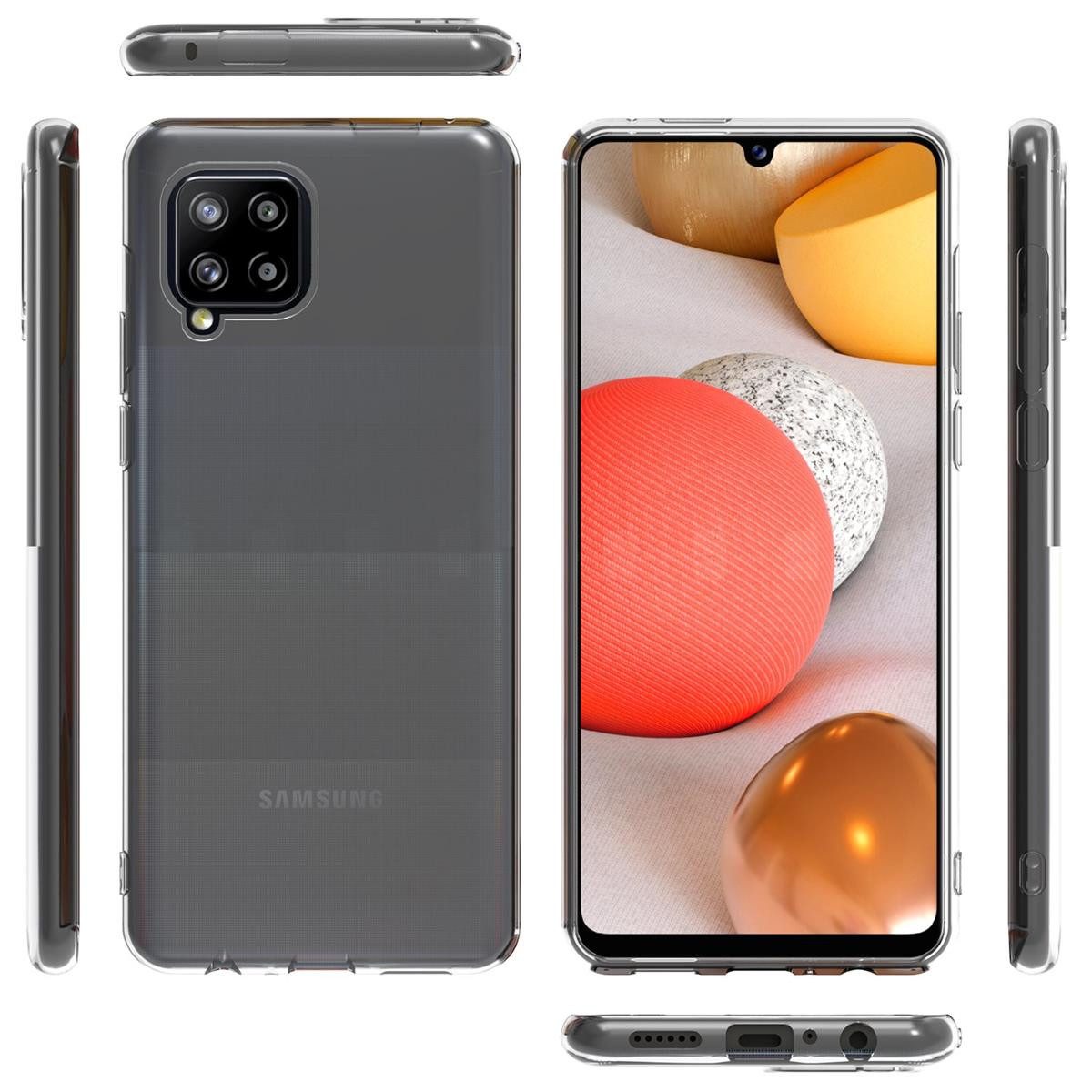 Wisam Smartphone-Hülle Wisam® Schutzhülle für Samsung Galaxy A42 5G 6,6" Silikon Clear Case 16,76 cm (6,6 Zoll)