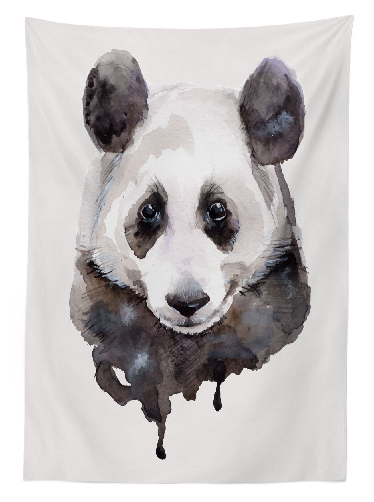 geeignet Für Waschbar Bereich Farbfest Aquarell-Panda-Bär Farben, Außen Tier Klare Tischdecke den Abakuhaus