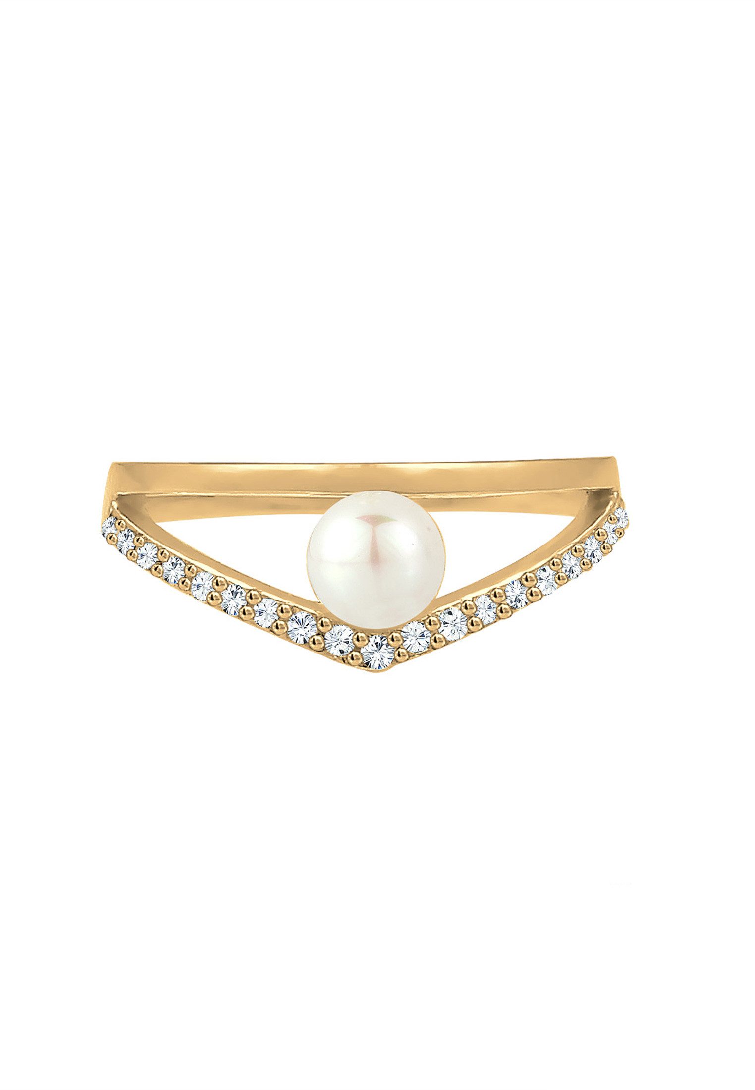 Elli Verlobungsring Süßwasserzuchtperle Kristalle 925 Sterling günstig online kaufen