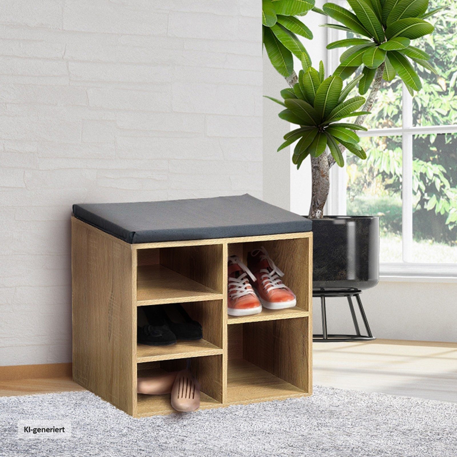 HTI-Living Schuhregal Garderobenbank mit 5 Fächern, Stück 1-tlg., Schuhregal Sitzbank