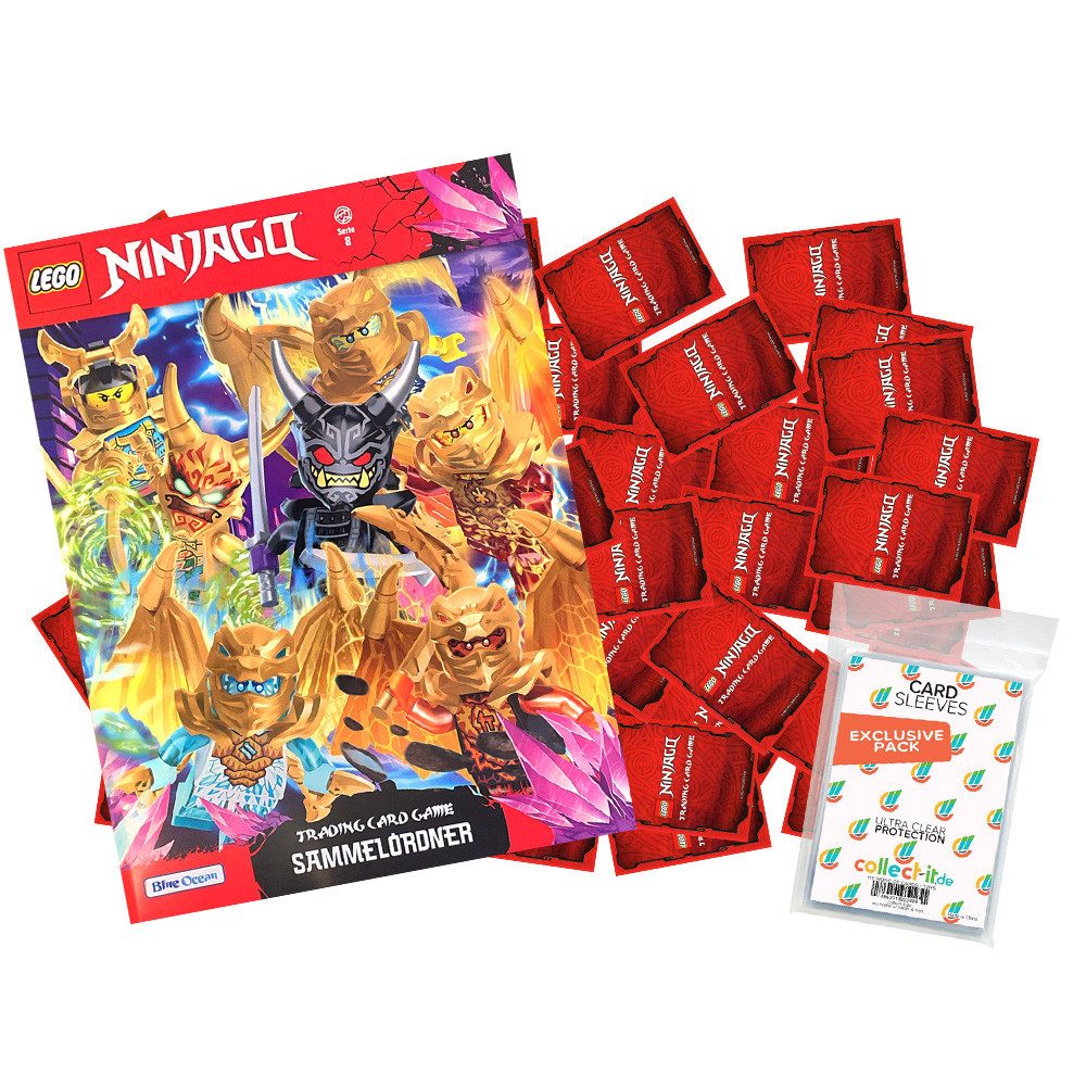 Star Wars Sammelkarte LEGO Ninjago 8 Leere Sammelmappe + 50 versch., zufäll. Karten+Sleeves