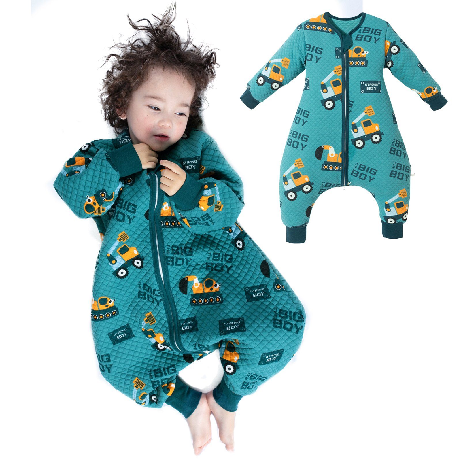 CALIYO Babyschlafsack Baby Schlafsack mit Füßen Langarm KinderSchlafsack  Baumwolle Druck