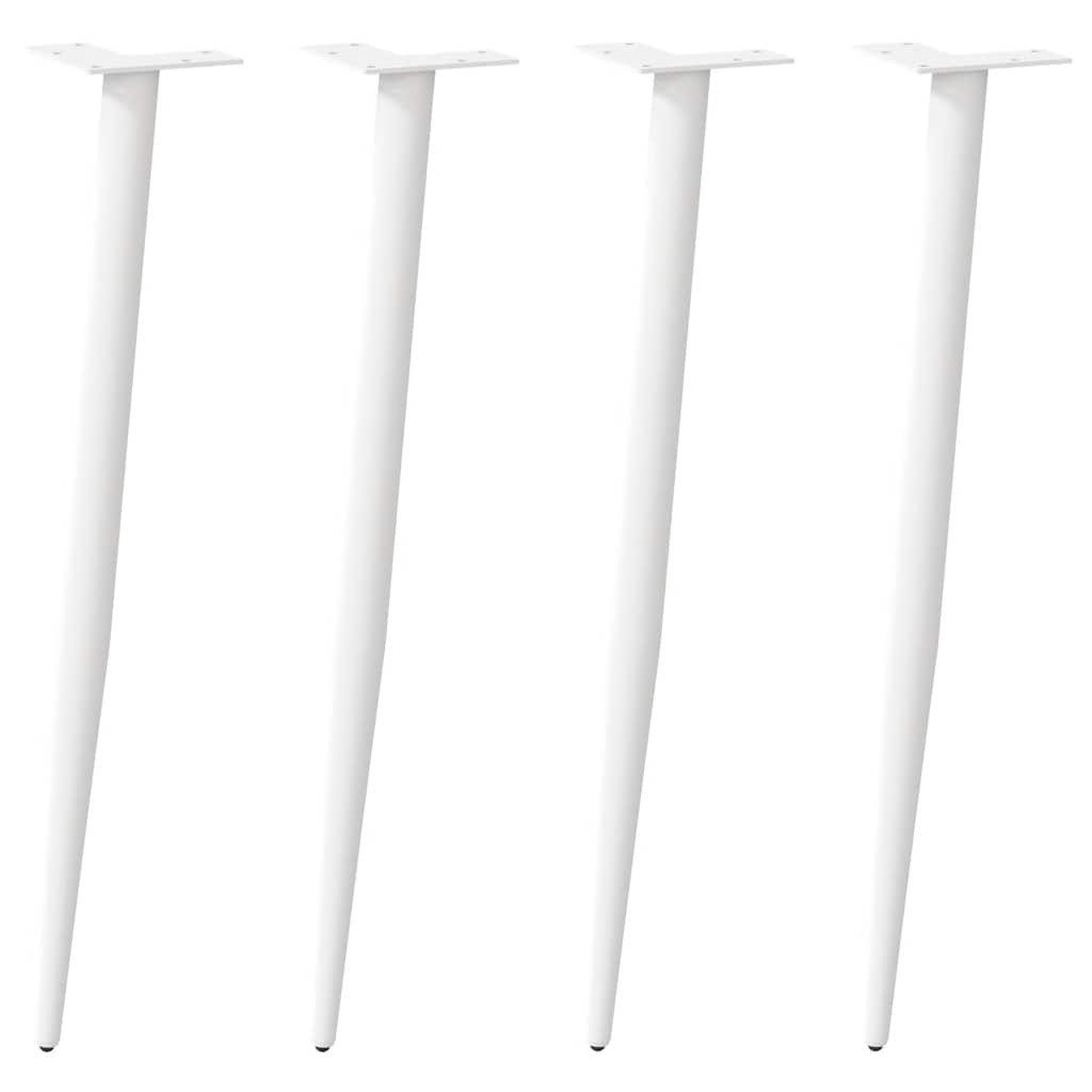 vidaXL Tischbein Konsolentischbeine Konische Form 4 Stk. Weiß 72-73 cm Stahl