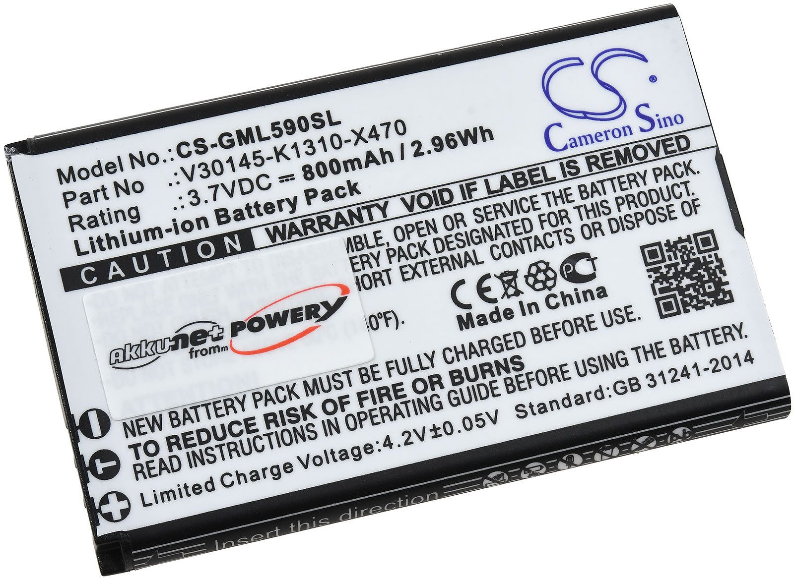 Powery Akku für Gigaset GL590 Handy-Akku 800 mAh (3.7 V)