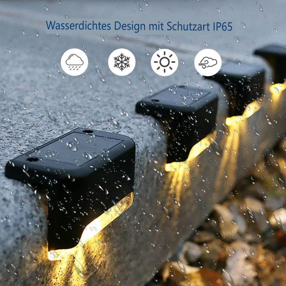 FELIXLEO LED Solarleuchte 12 PCS Solarlampen für Außen Garten,Deckleuchten Warmes Licht, Schwarz – Bild 5 von 5